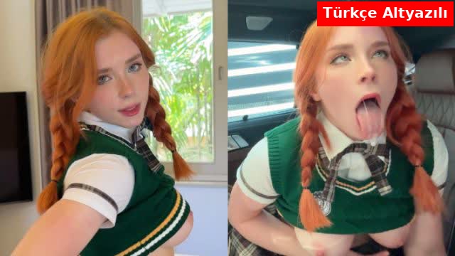 Kızıl Saçlı İngiliz Öğrenci Araçta Yabancıyı Yaladıktan Sonra Evine Götürüp Sikiyor