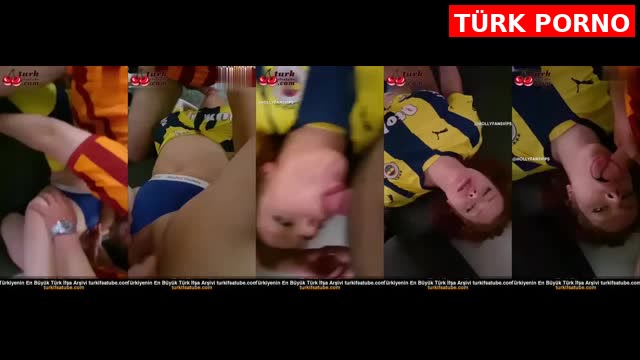 İki Taraftar Delikanlı Azgın Cimbomlu Kızı Sırayla Sertçe Beceriyor